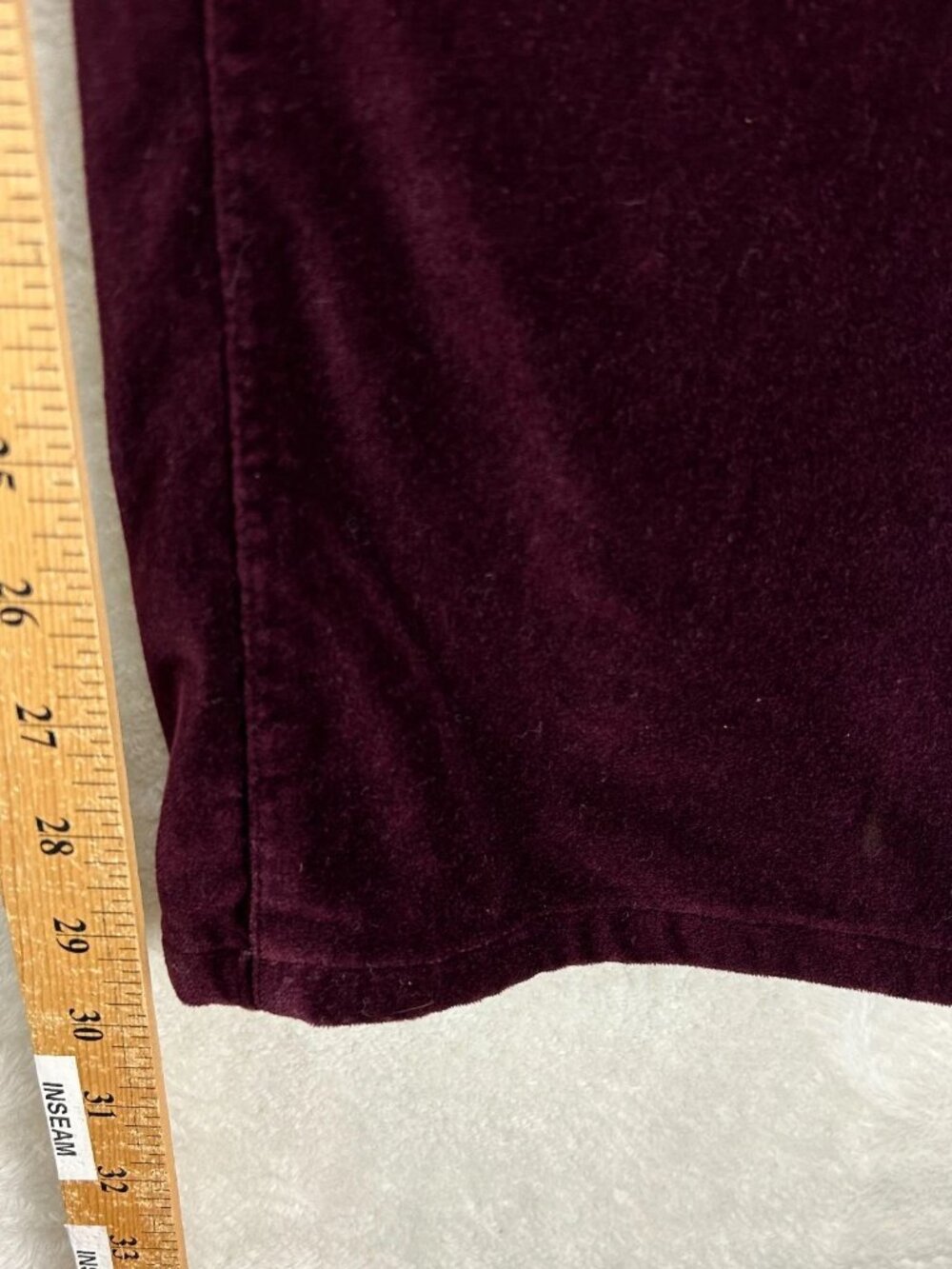 Lauren Ralph Lauren Trouser Pants Womens 8P Burgundy Velvet Comfort Straight Leg - Picture 8 of 12